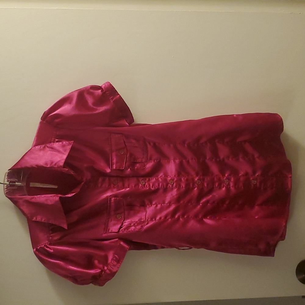 Fushia button down blouse